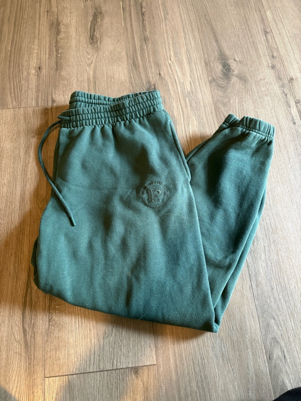 PINK Victoria's Secret Deep Green Logo Joggers size large